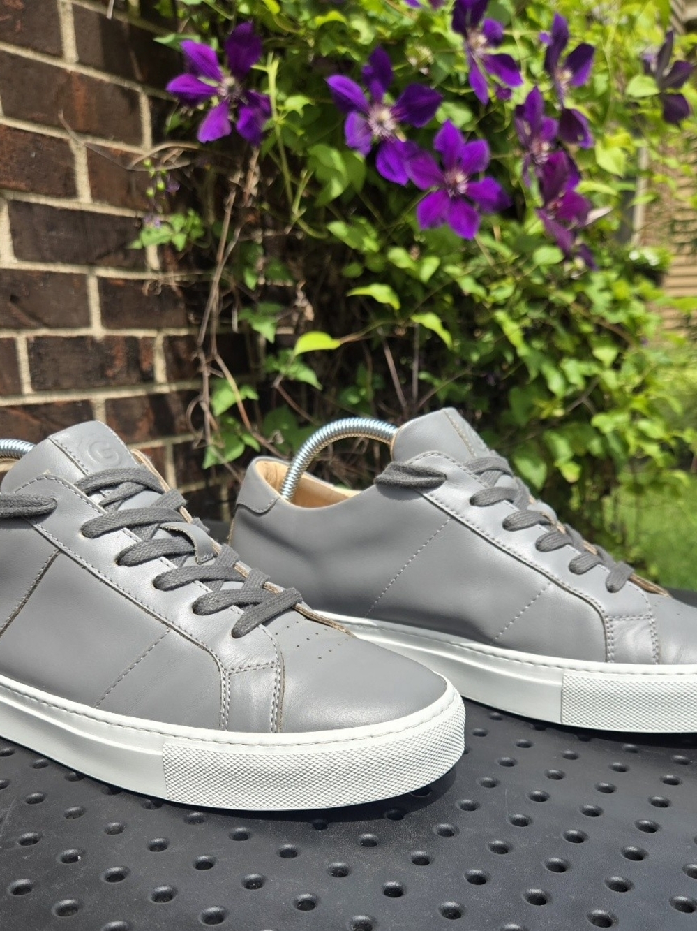 GREATS Brooklyn Royale Men's Grey Leather Sneakers Size 9 US/42 EU Made In Italy - Picture 5 of 8